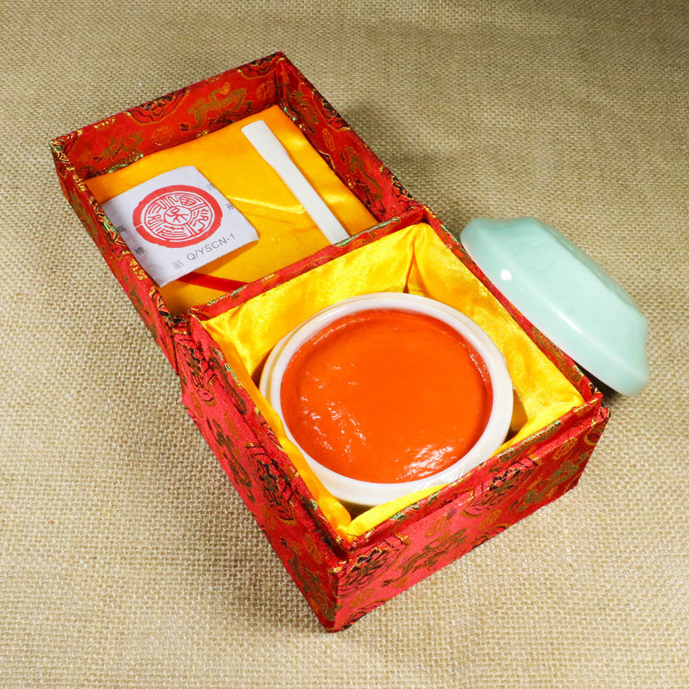 正品潜泉牌上海西泠印社式熊朱砂印泥150克盒装书画篆刻作品印泥