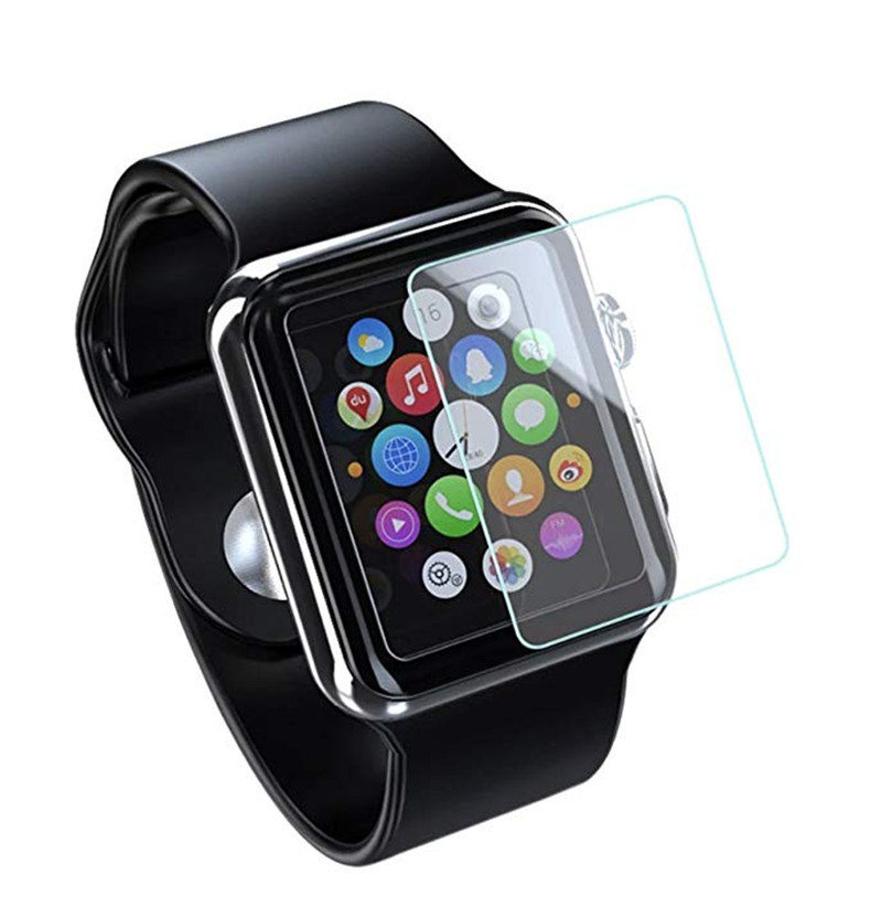 适用apple watch钢化膜3d曲面全屏手表钢化膜丝印全胶手表贴膜