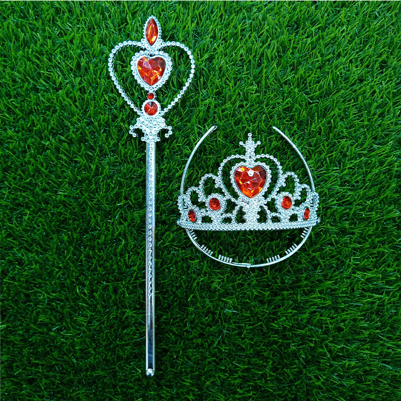 Factory in Stock Ice and Snow Princess Elsa Clothing Accessories Gem Crown Magic Wand Magic Wand Headband Hair Accessory