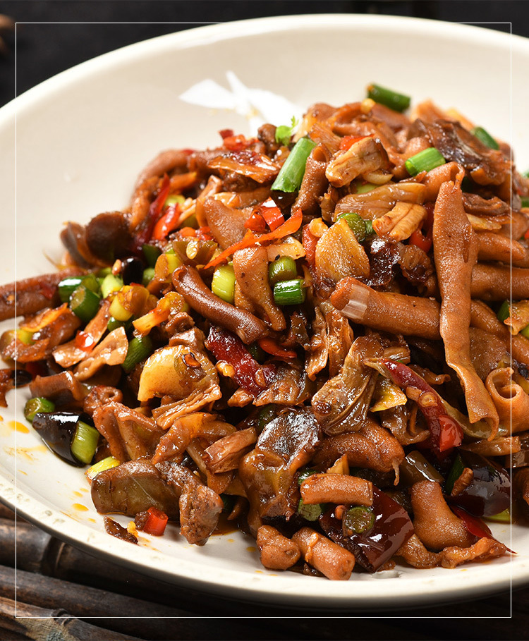 酸辣鸡杂250g酒店饭店餐饮用半成品菜特色小炒湘菜冷冻食材原料