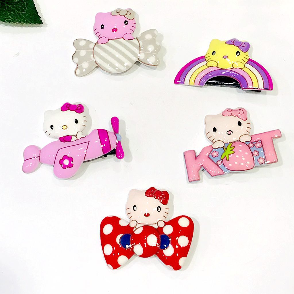 日韩新亚克力发夹卡通可爱kitty猫鸭嘴夹女孩公主刘海夹宝宝头饰