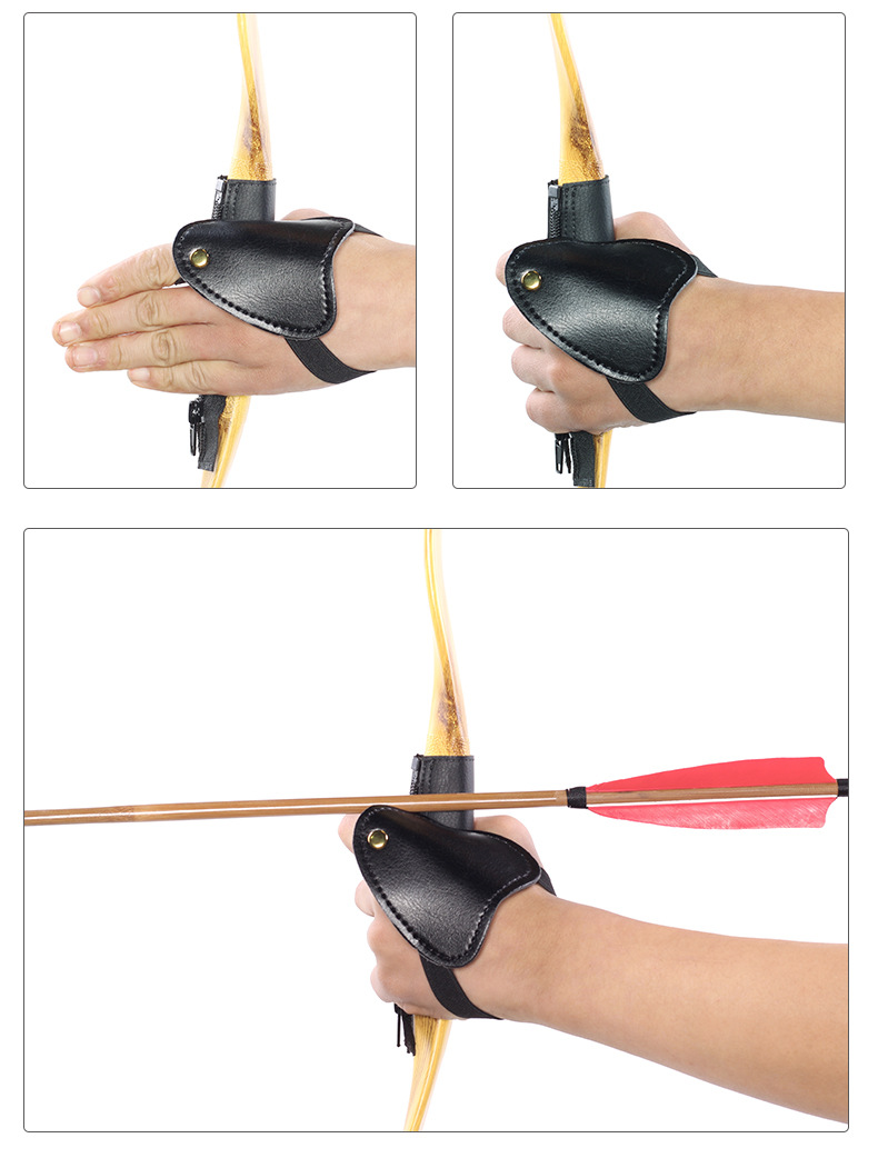 弓箭射箭护手反曲弓传统弓美式猎弓户外比赛射准箭支皮质护指护具