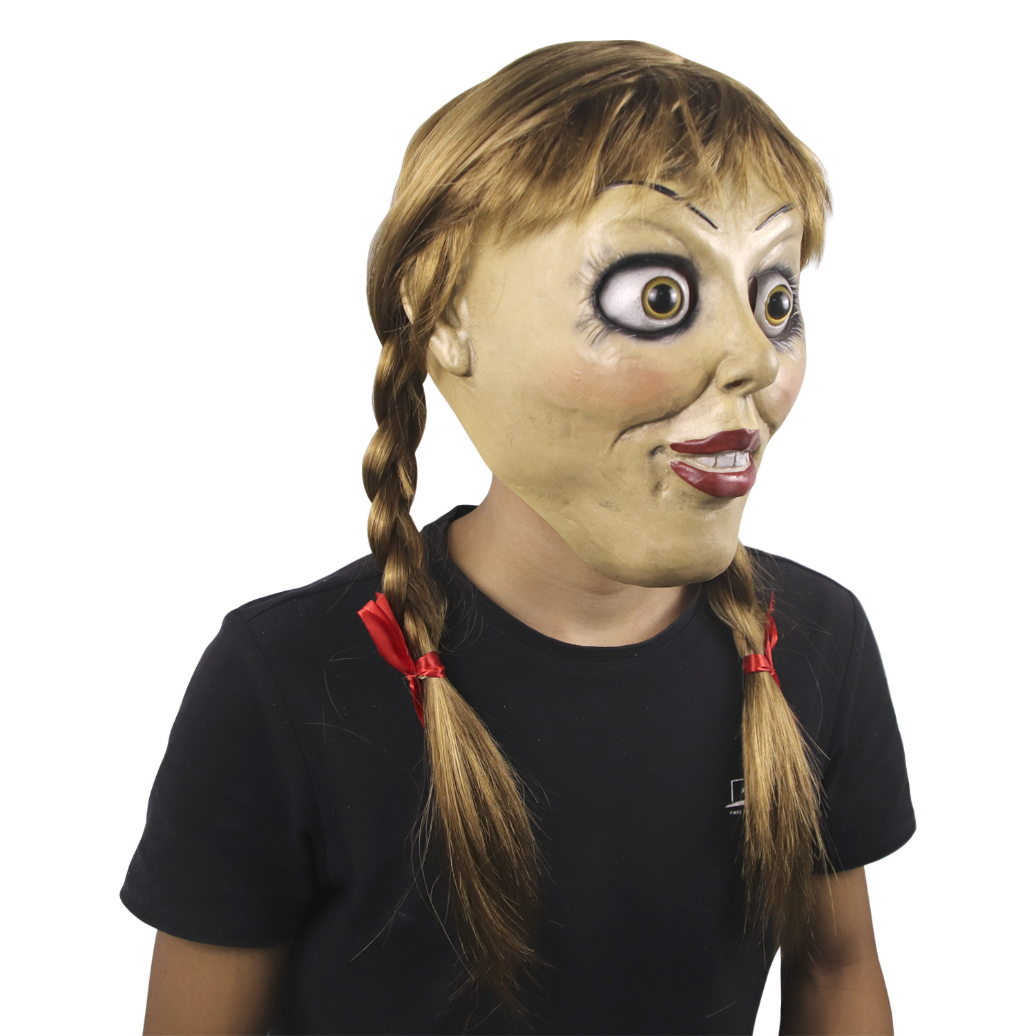 跨境新影视人物道具安娜贝尔面具鬼娃回家头套狂欢节假面舞会面具