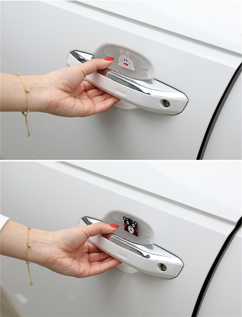 汽车门拉手保护膜卡通隐形门碗保护贴车门把手贴纸漆面划痕防刮贴