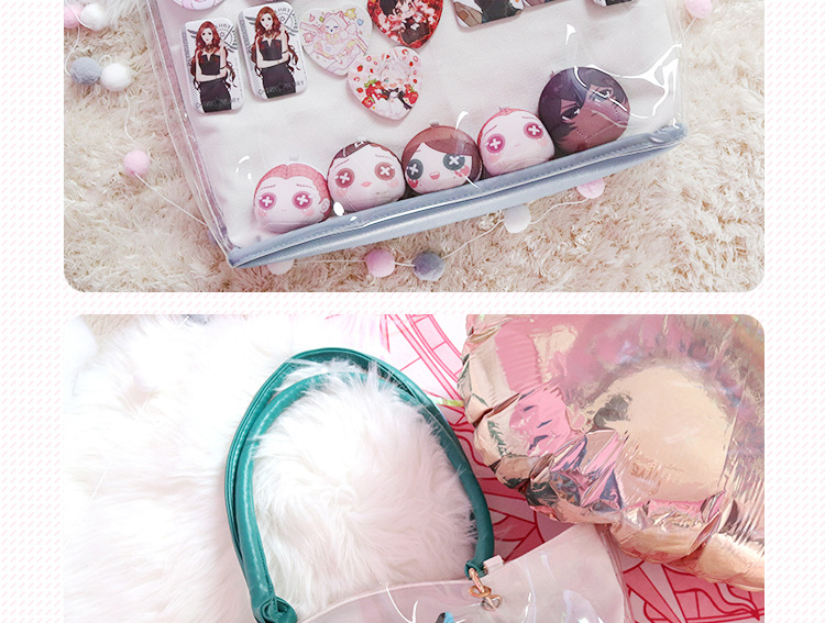 日本动漫pu痛包双面帆布单肩手提斜跨软妹透明周边可加工定制