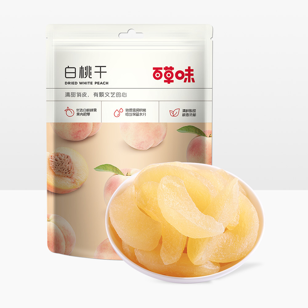 百草味 白桃干100g 蜜饯水果干特产 白桃果脯果 零食