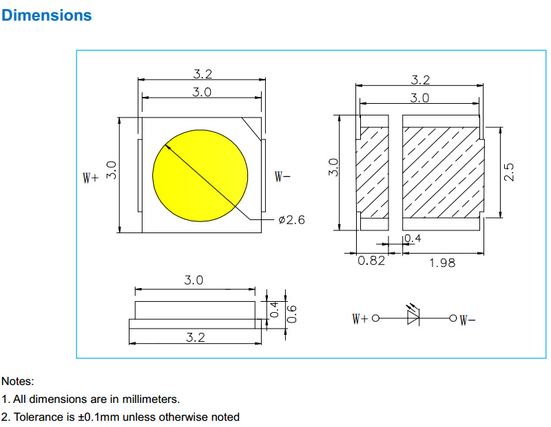 大功率3030灯珠 紫光激发太阳光谱led灯珠 高显指健康照明贴片led