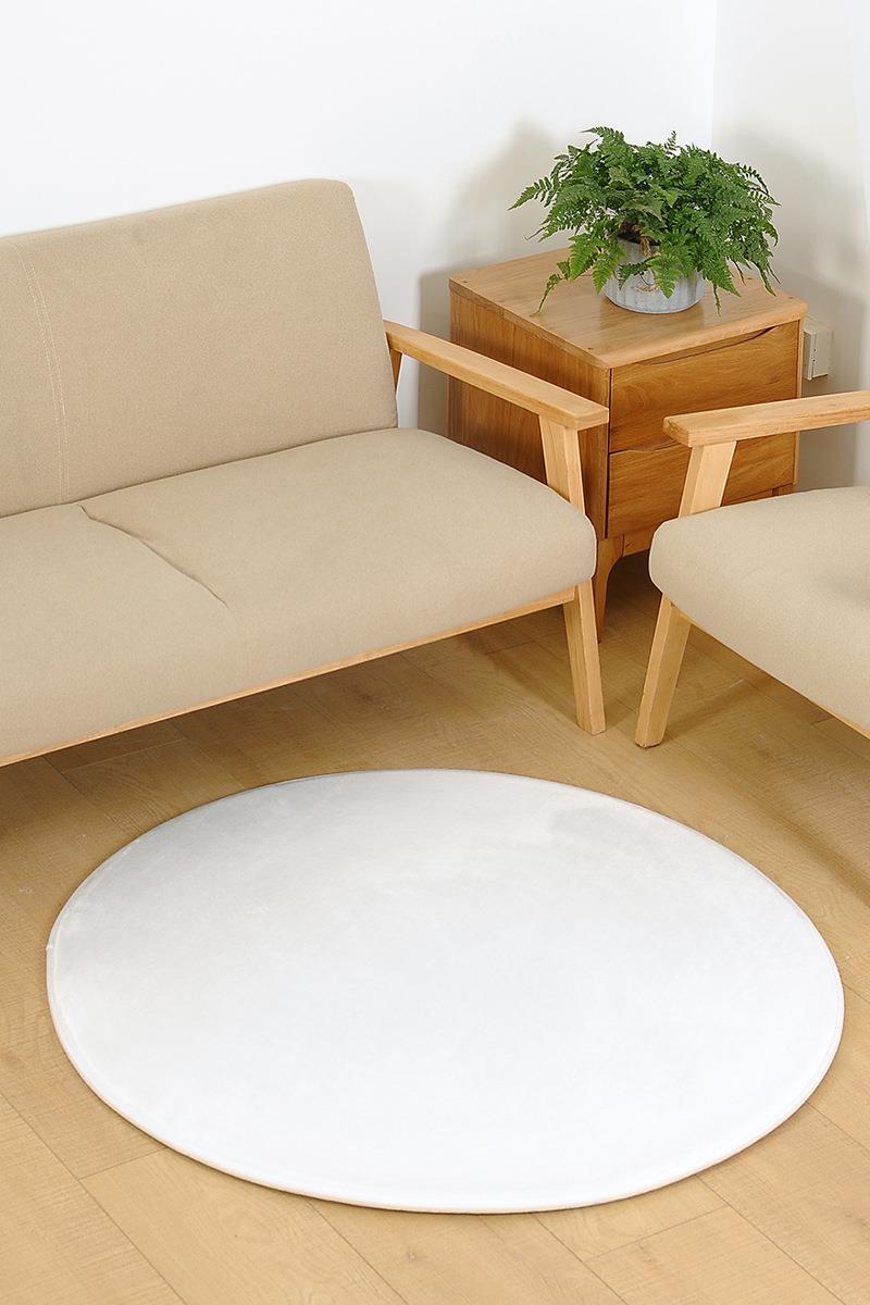 法莱绒白胚成品地垫圆形地毯纯白色可印花防滑卫浴地垫可定制