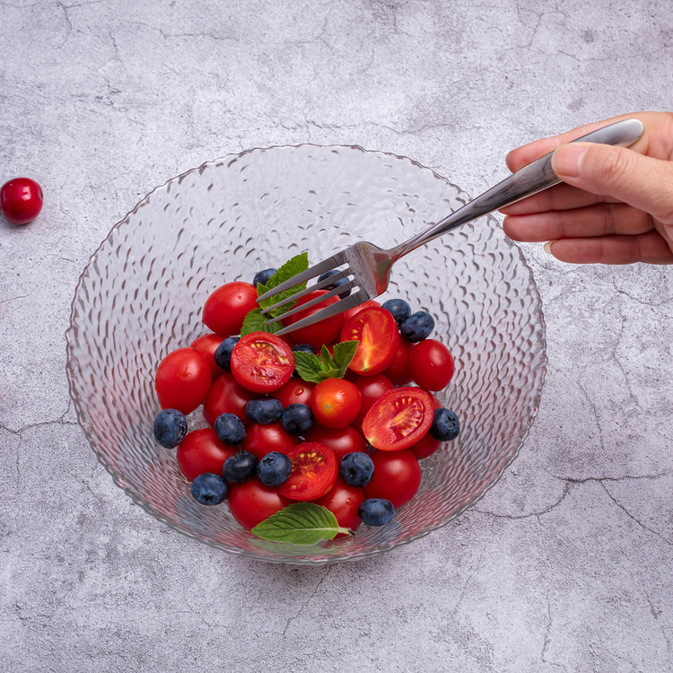 Simple Kitchen Glass Salad Bowl Bowl Hammer Patterned Bowl Glass Bowl Hammered Pattern Glass Large Salad Bowl Hammer Wood Grain Bowl