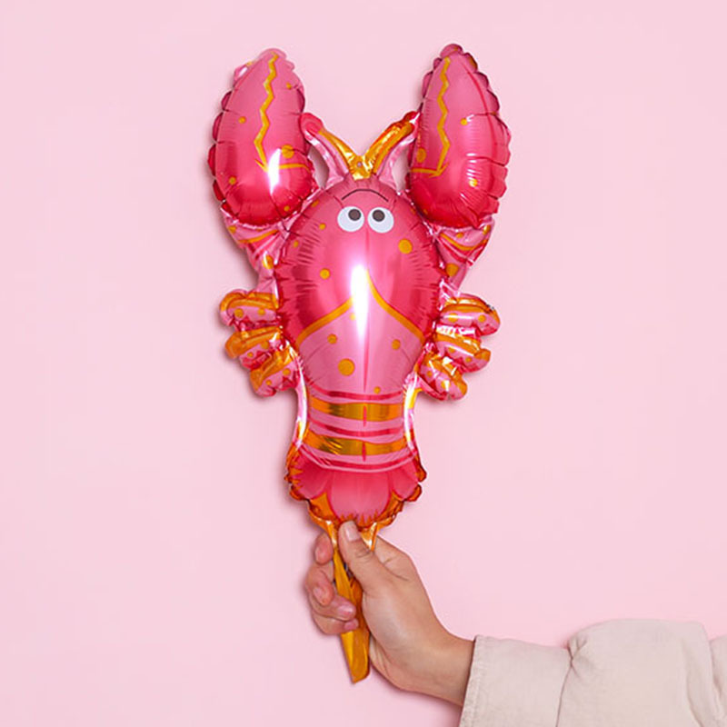 迷你卡通海洋动物气球 小号小龙虾铝膜气球 酒店装饰布置广告气球