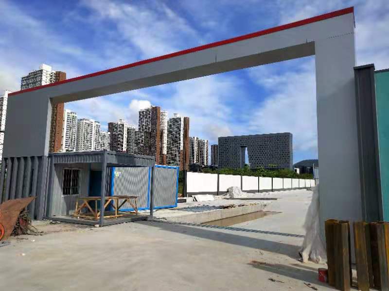 建筑工地大门 铝塑板工地门 深圳市新型现代风格围挡工地大门