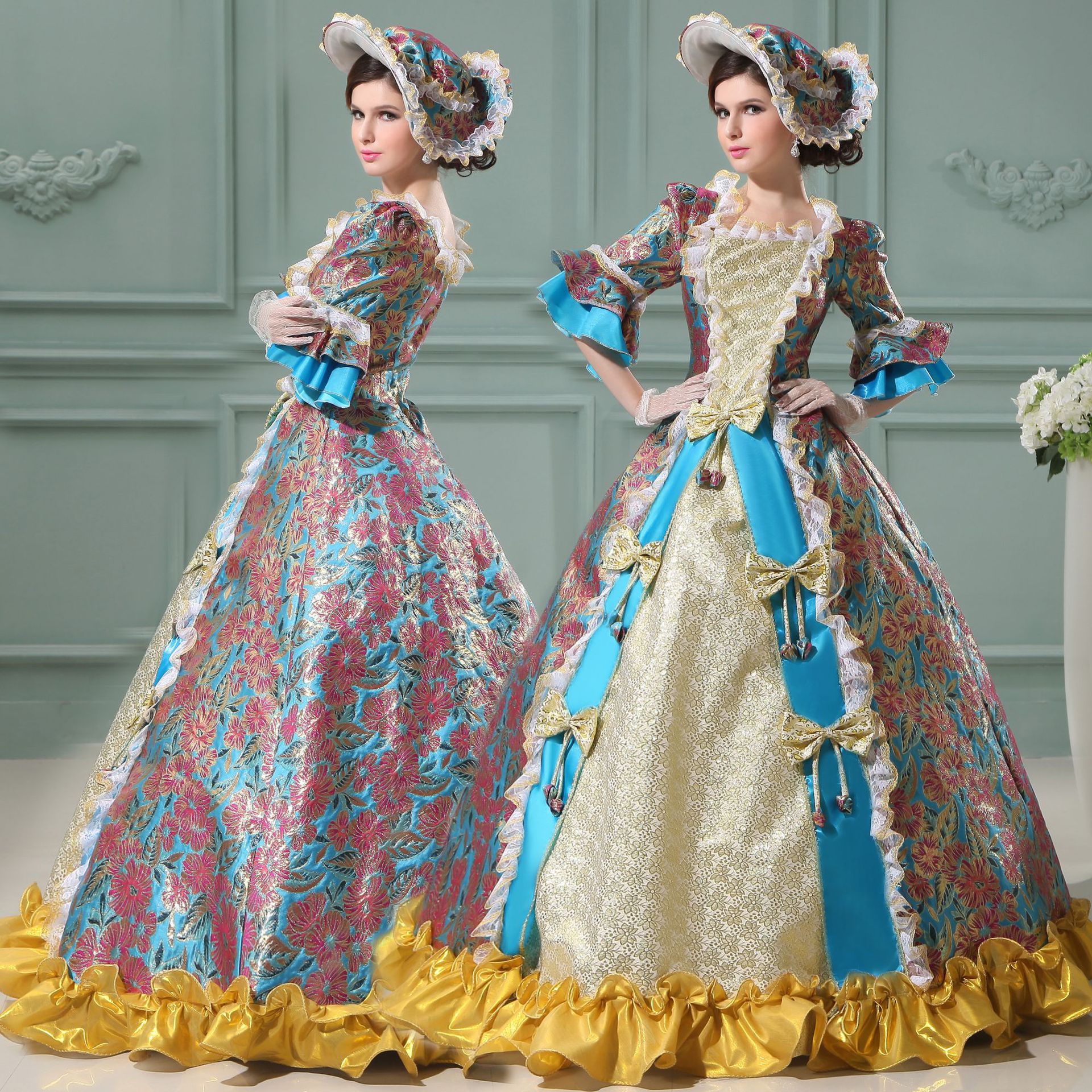 2022新款欧洲女士宫廷服欧式英皇宫廷服装舞台话剧演出服礼服复古
