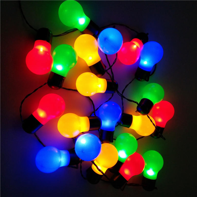 跨境 泡彩球灯串20灯led节能灯圣诞彩灯节日装饰气氛装饰灯串