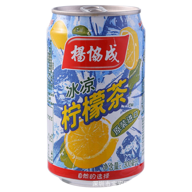 马来西亚进口饮品yeos杨协成冰爽清凉柠檬茶饮料300ml*24罐/件