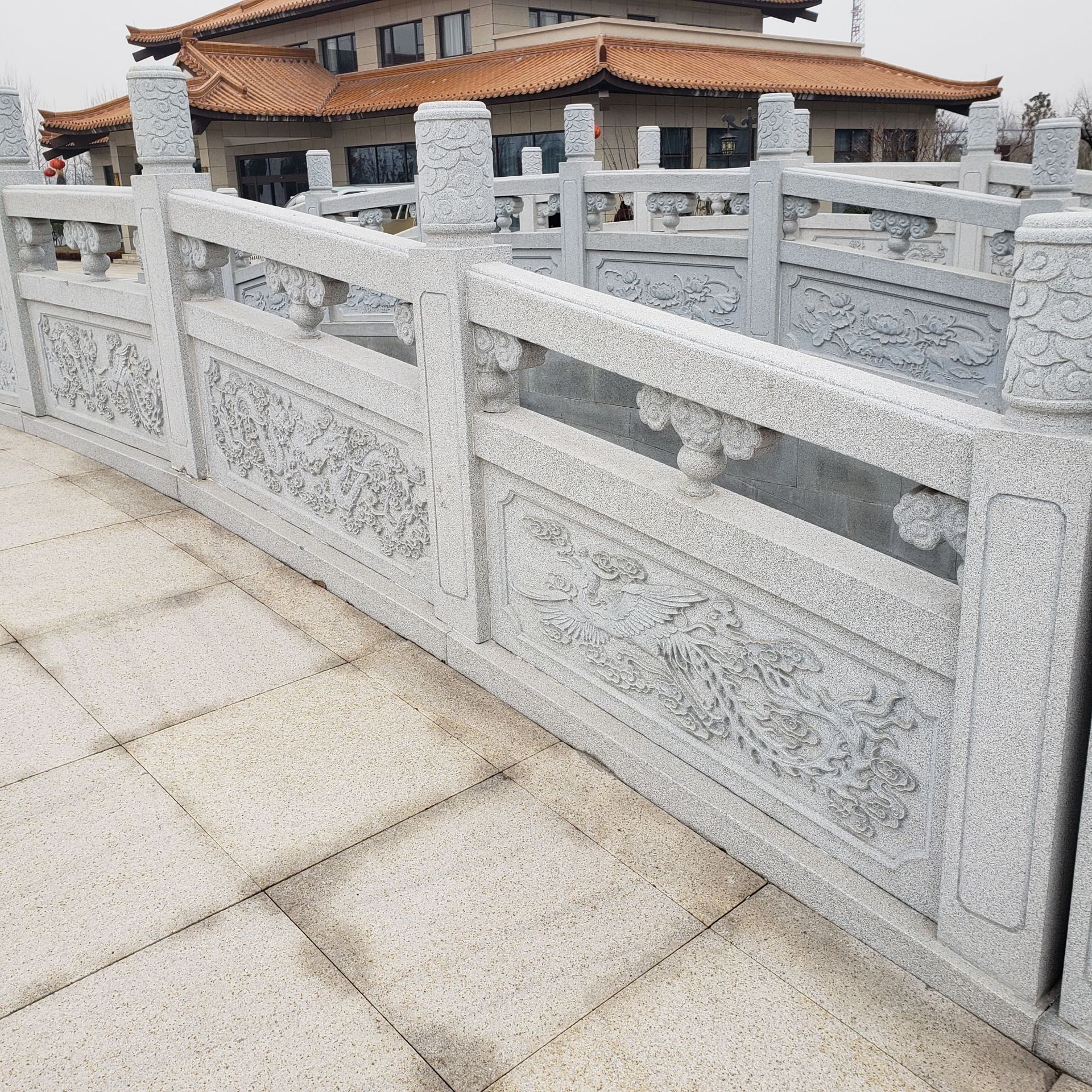 精品大理石石栏杆 别墅护栏石栏杆 芝麻白芝麻黑石栏杆