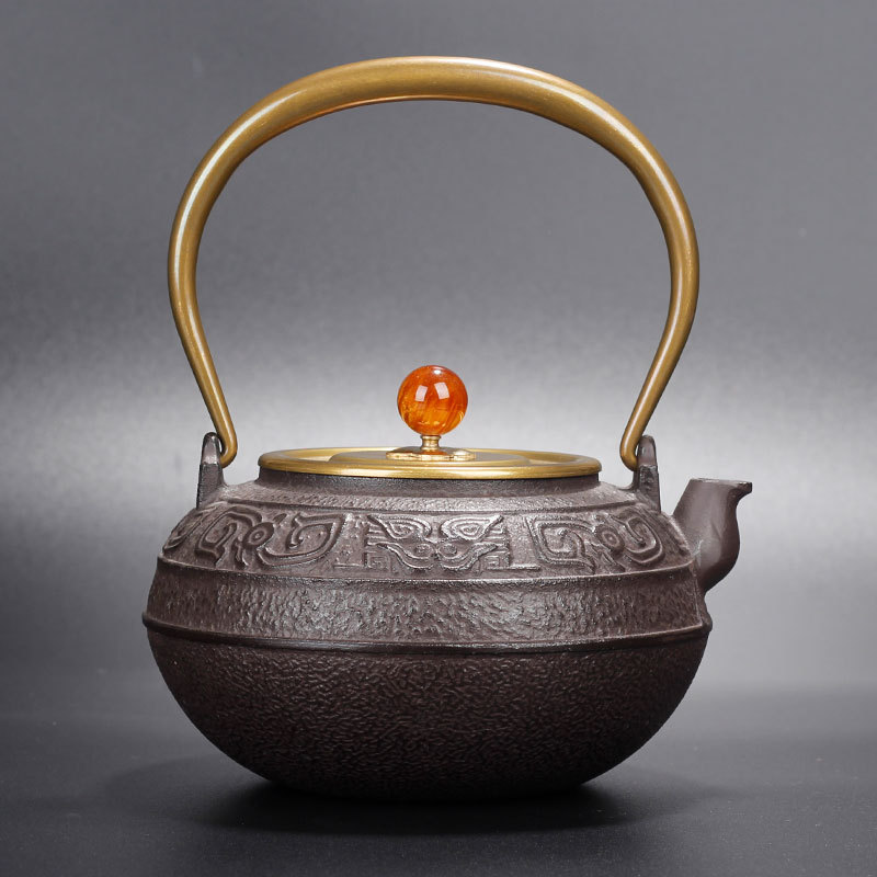 厚德载物铸铁壶带滤网煮茶壶仿古直火壶量大优惠