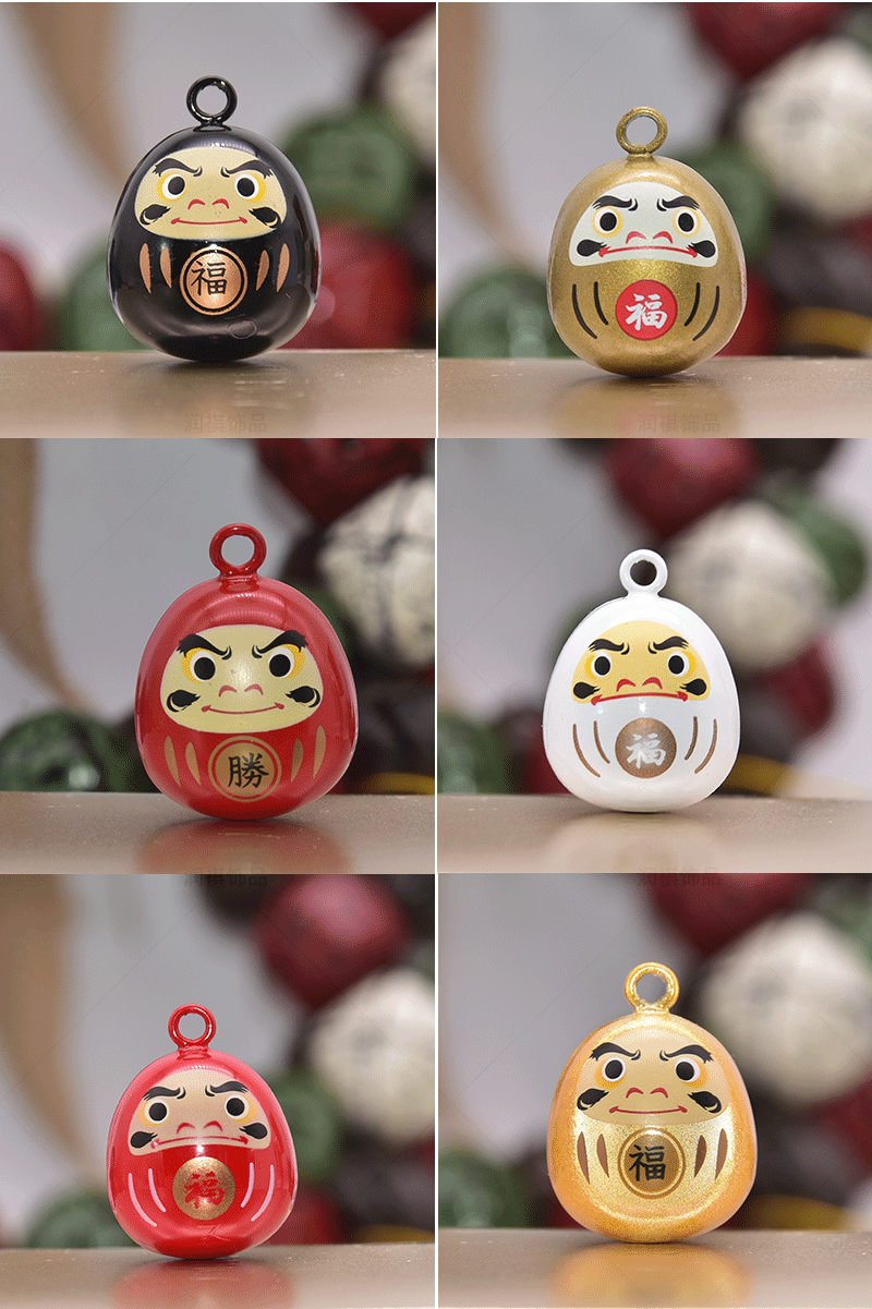 和风日式挂件招福开运达摩铃铛 金属水音铃 水琴御守闭口铃铛挂件