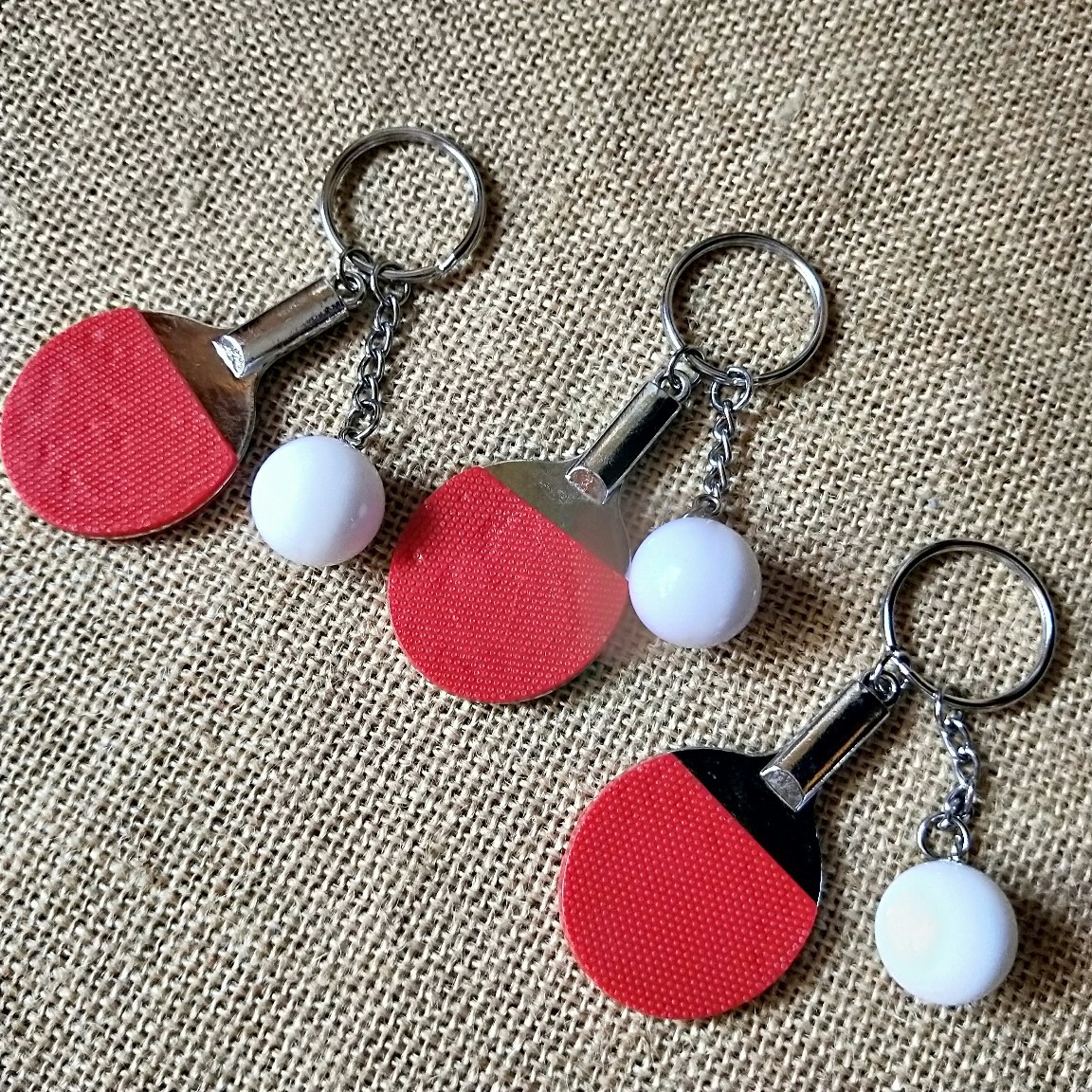 创意仿真乒乓球钥匙扣挂件运动礼品球拍挂饰小礼品跨境商品体育