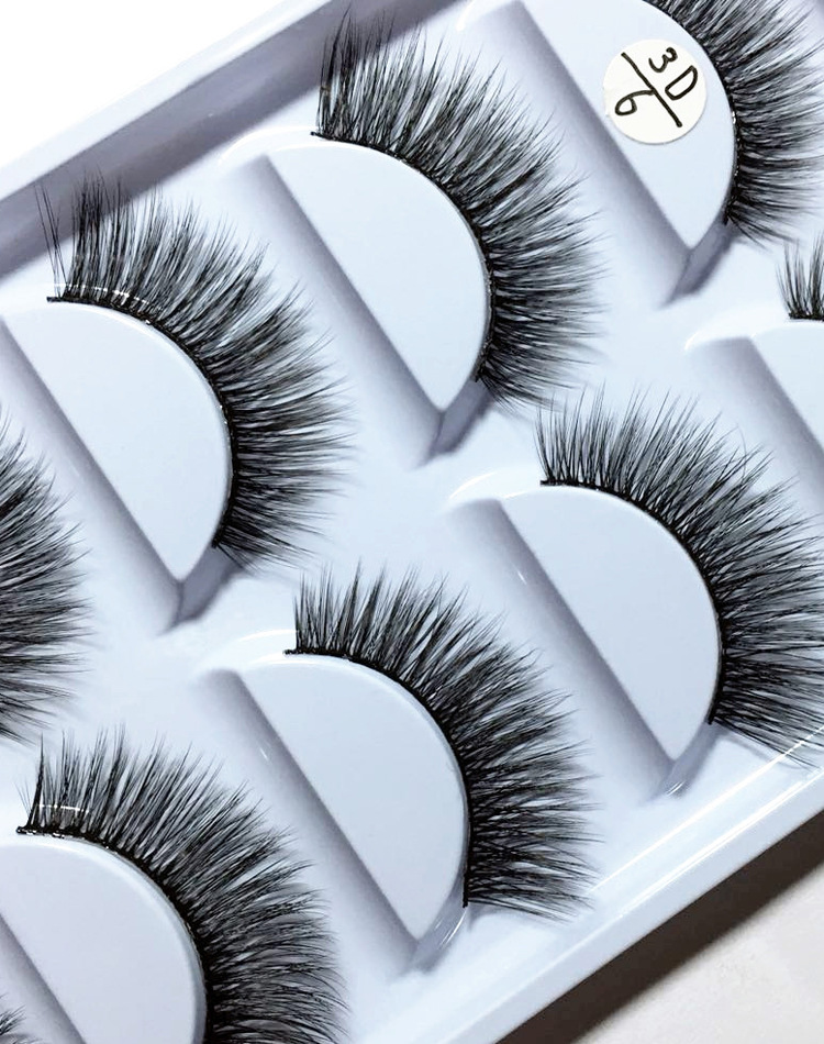 3d-6青岛平度厂家批发假睫毛自然眼尾加长款眼睫毛手工制作五对装