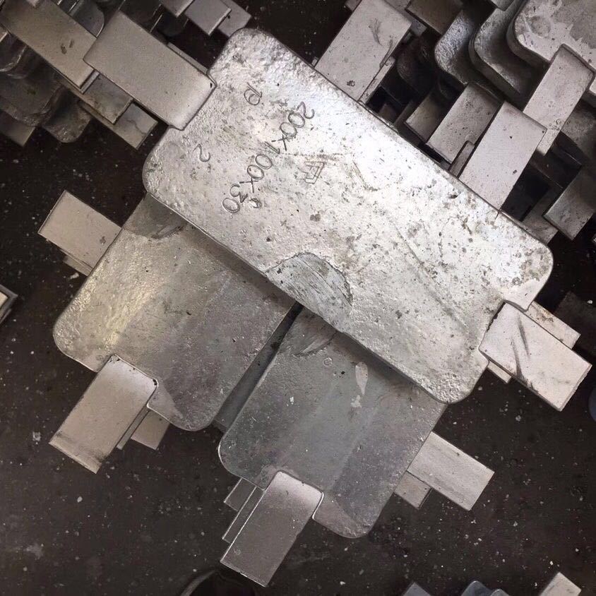锌块加工 锌柱 锌锭 厂家直销 船用 舰用防腐蚀防锈 电镀 电极 高