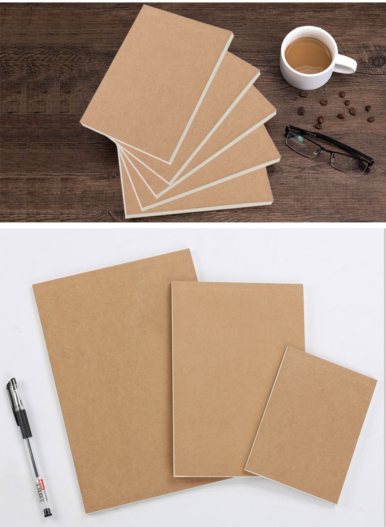 空白纯色牛皮纸本子拍纸本中小学生草稿本涂鸦软面笔记本本子