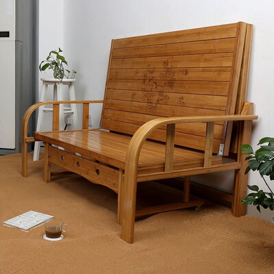 竹床折叠沙发床两用小户型省空间多功能单人经济型双人家用老式床