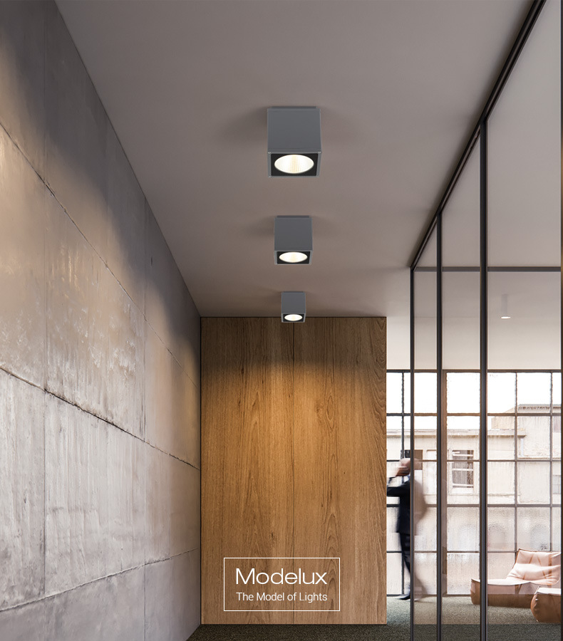 户外吸顶灯防水阳台现代简约明装式方形筒灯庭院大门灯室外吸顶灯