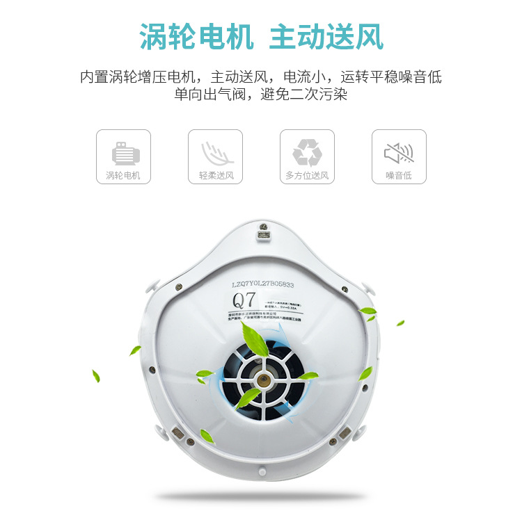 跨境热销年终礼品小米原森态q7主动送风电动防护防雾霾尘甲醛口罩
