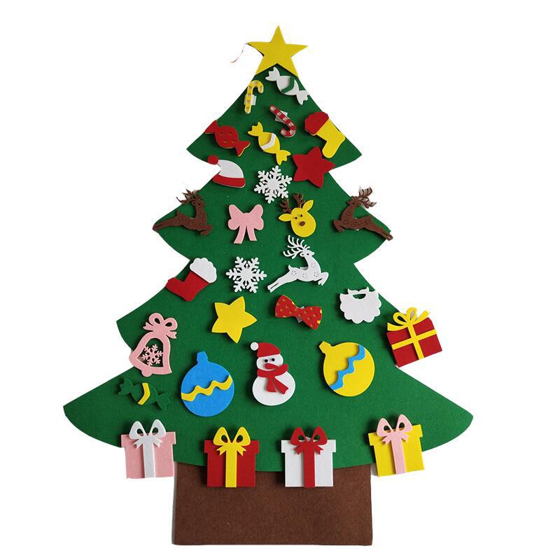 diy毛毡布圣诞树幼儿园学校场景布置儿童手工益智圣诞节礼物墙贴