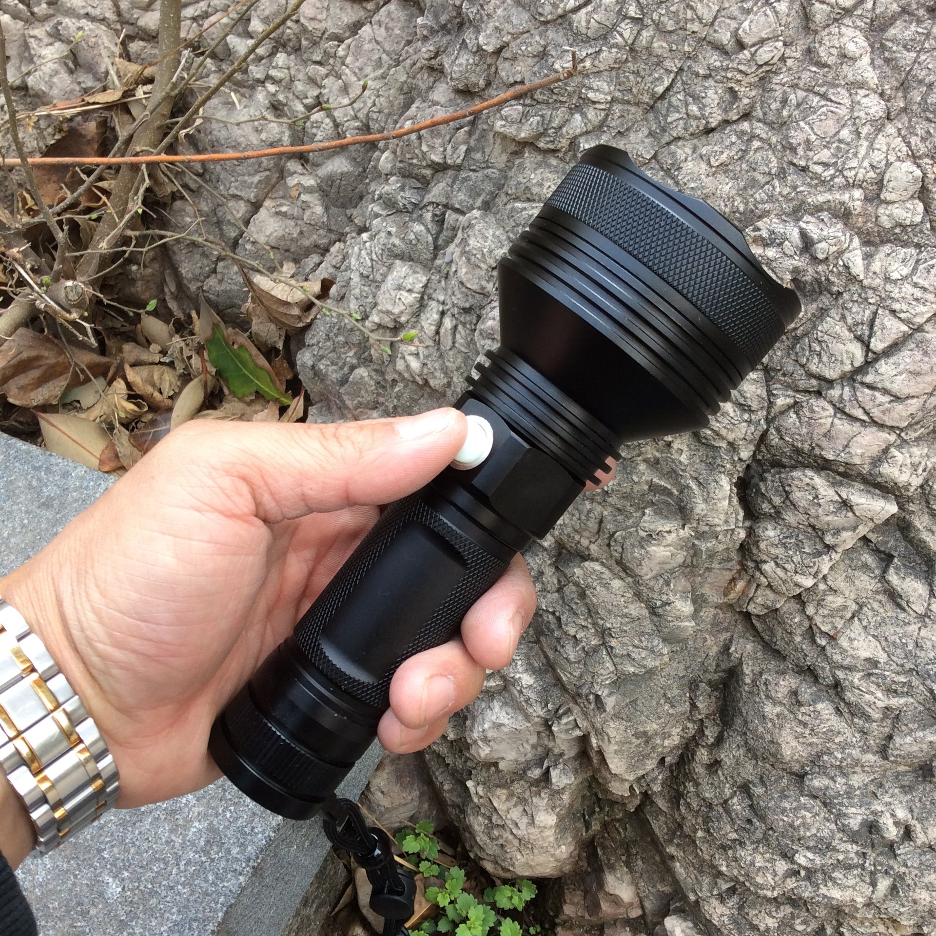 铝合金强光手电筒大电池可充电led远射王探照灯家用户外骑行照明