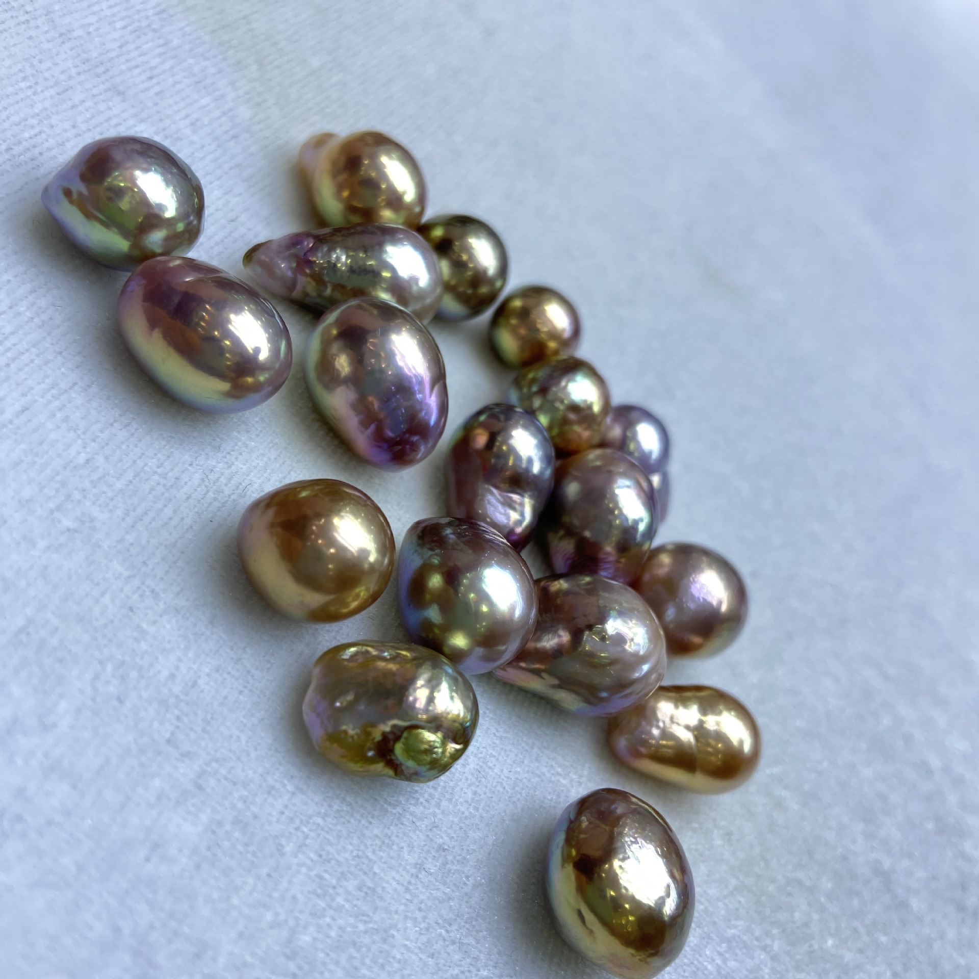 11-14mm天然淡水巴洛克裸珠批发 炫彩有核巴洛克珍珠 可定制