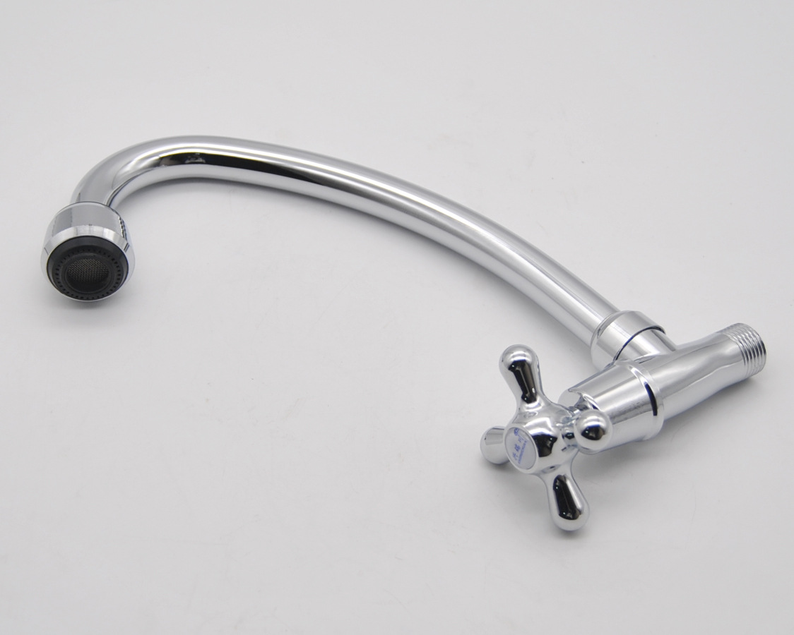 单冷水龙头 锌合金角阀入墙斜管洗菜盆龙头卫浴批发 厨房水龙头