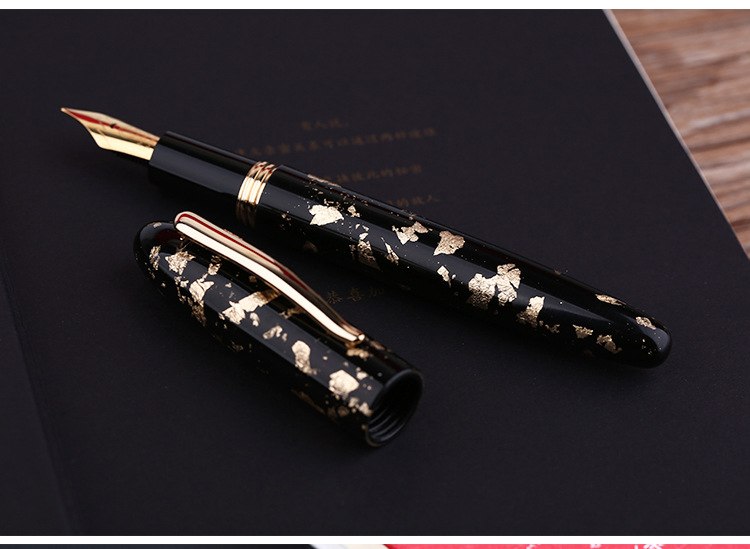 moonman末匠m8螺钿树脂金箔贝母钢笔35#镀金大明尖礼品礼盒装钢笔