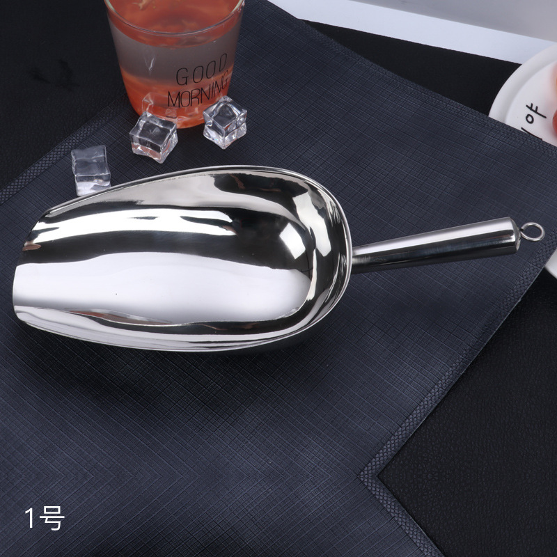 Wholesale Hotel Supplies Thickened Stainless Steel Ice Scoop Household Tea Rice Spoon Multi-Functional Flour and Grains Shovel