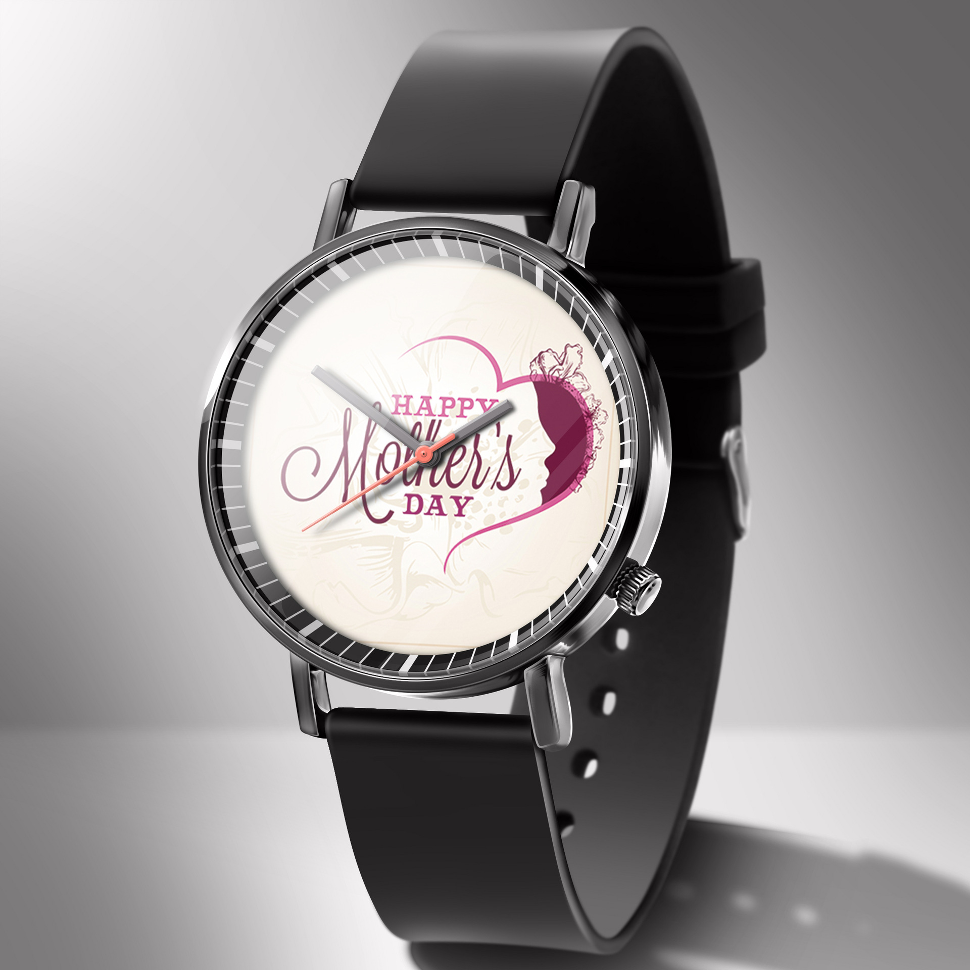 miss white卡通母亲节字母手表时尚潮流韩版手表石英腕表