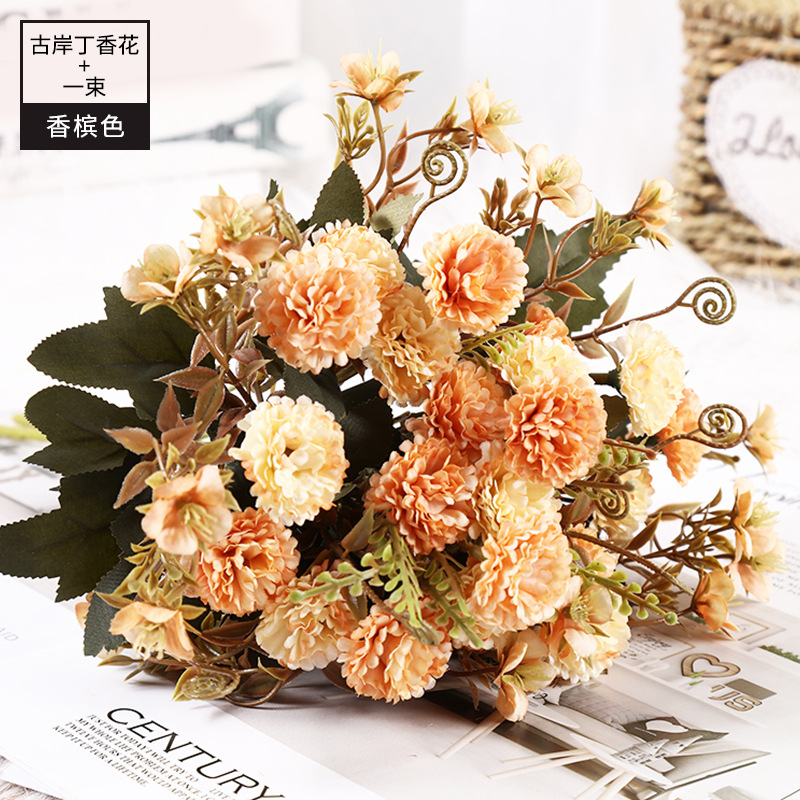 Cross-Border Wholesale Fake Flower Decoration Simulation 6-Color Wedding New Ancient Bank Lilac Road Lead Ceiling Special Simulation Flower