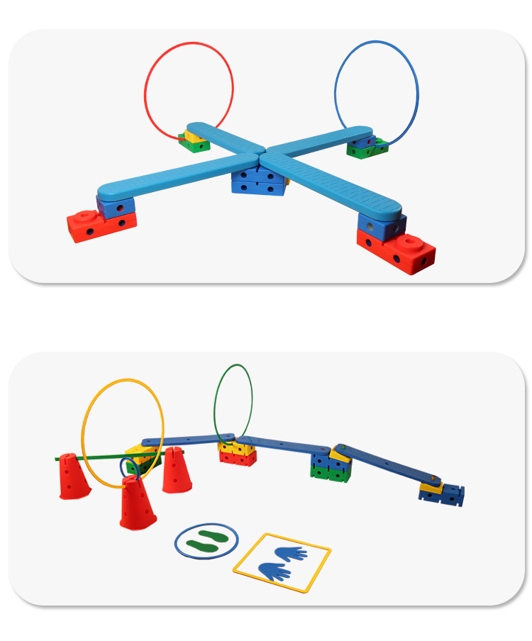 114件早教体能训练万象组合 跨栏新太阳组合运动包感统训练器材