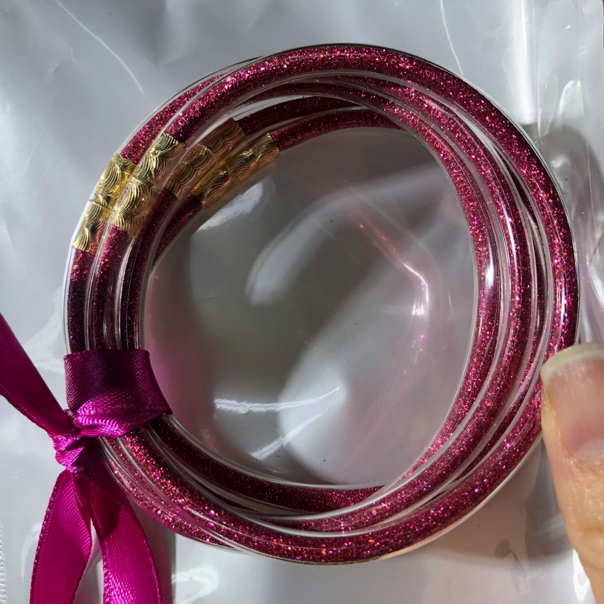 塑料管pu绳五层丝带手环手镯手链 pvc软胶环保手镯批发