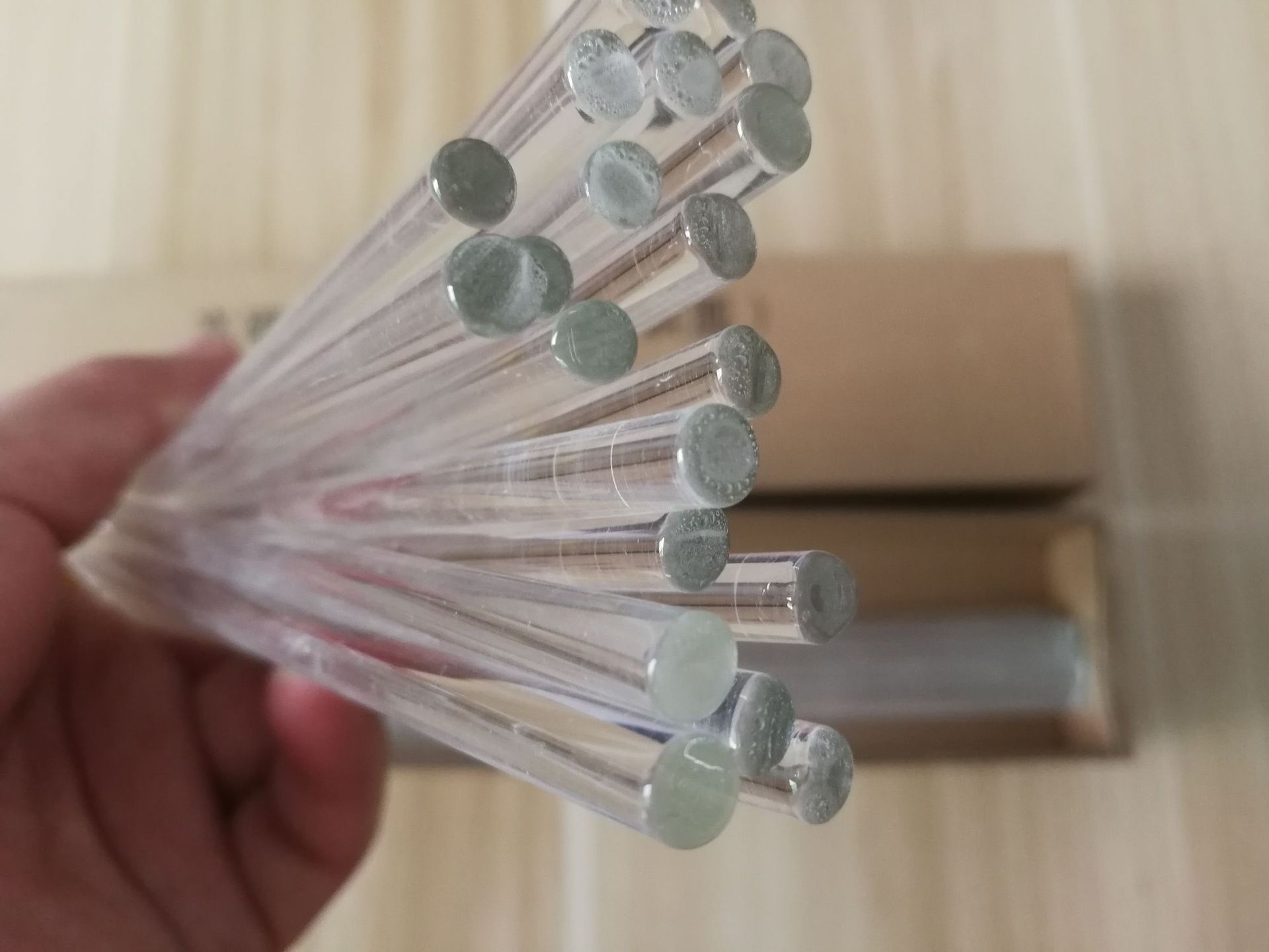 高硼硅玻璃棒玻棒圆头玻璃棒直径57mm长度15cm20cm25cm30cm40cm