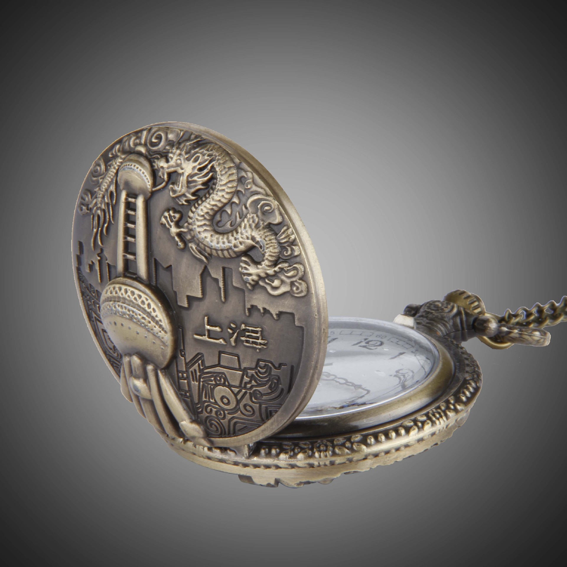 复古大号上海明珠石库门怀表 纪念表厂家8172