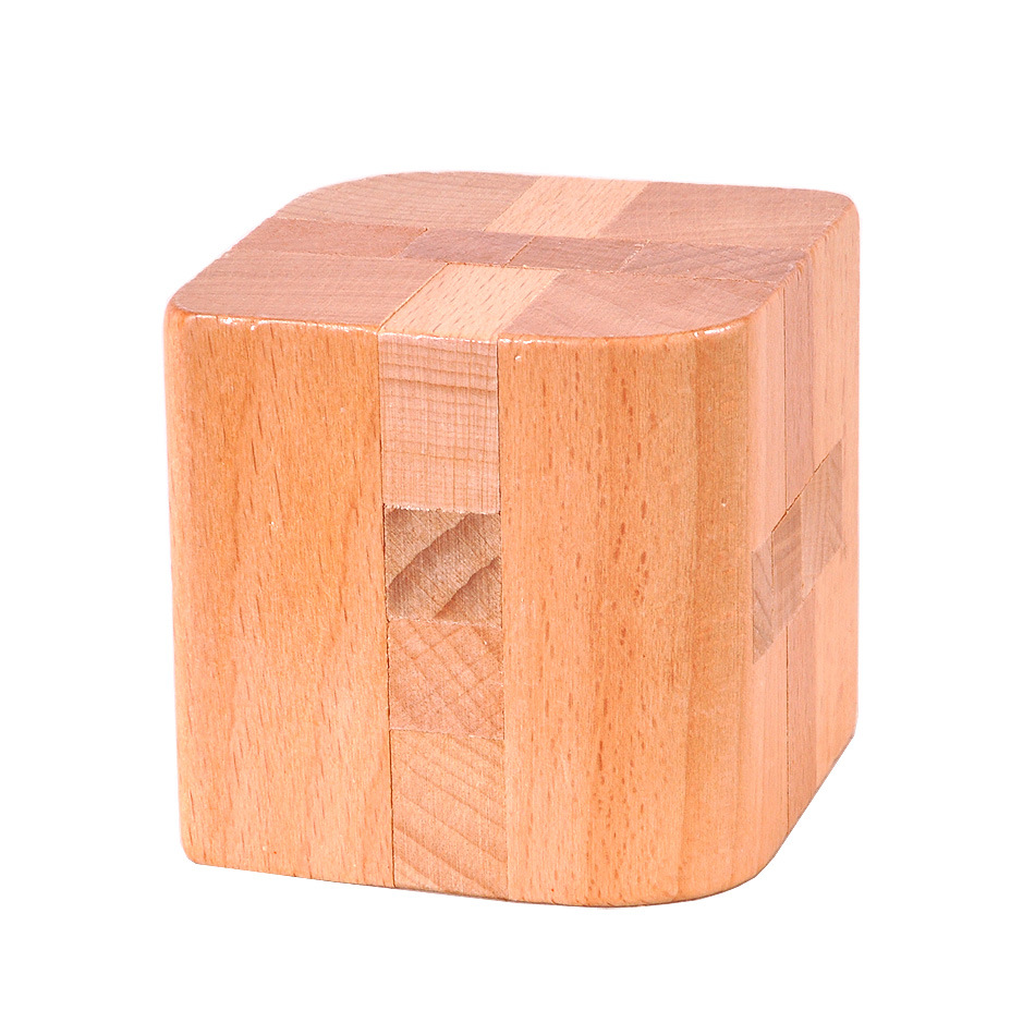 Wooden Educational Toys Burr Puzzle Burr Puzzle Octahedral Puzzle Box Room Lock Cube Lock Fourteen-Sided Dice Lock