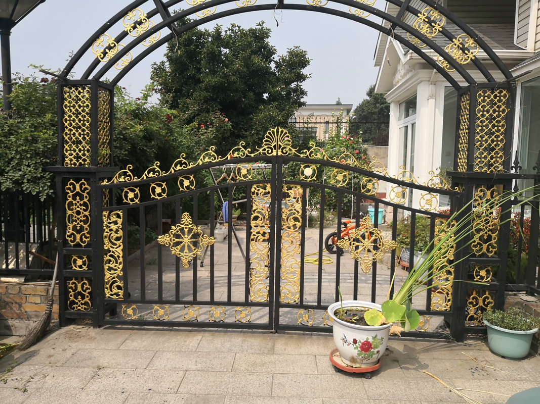 铁艺大门 定制别墅公园农村双开防盗门 欧式铁艺铝艺庭院门