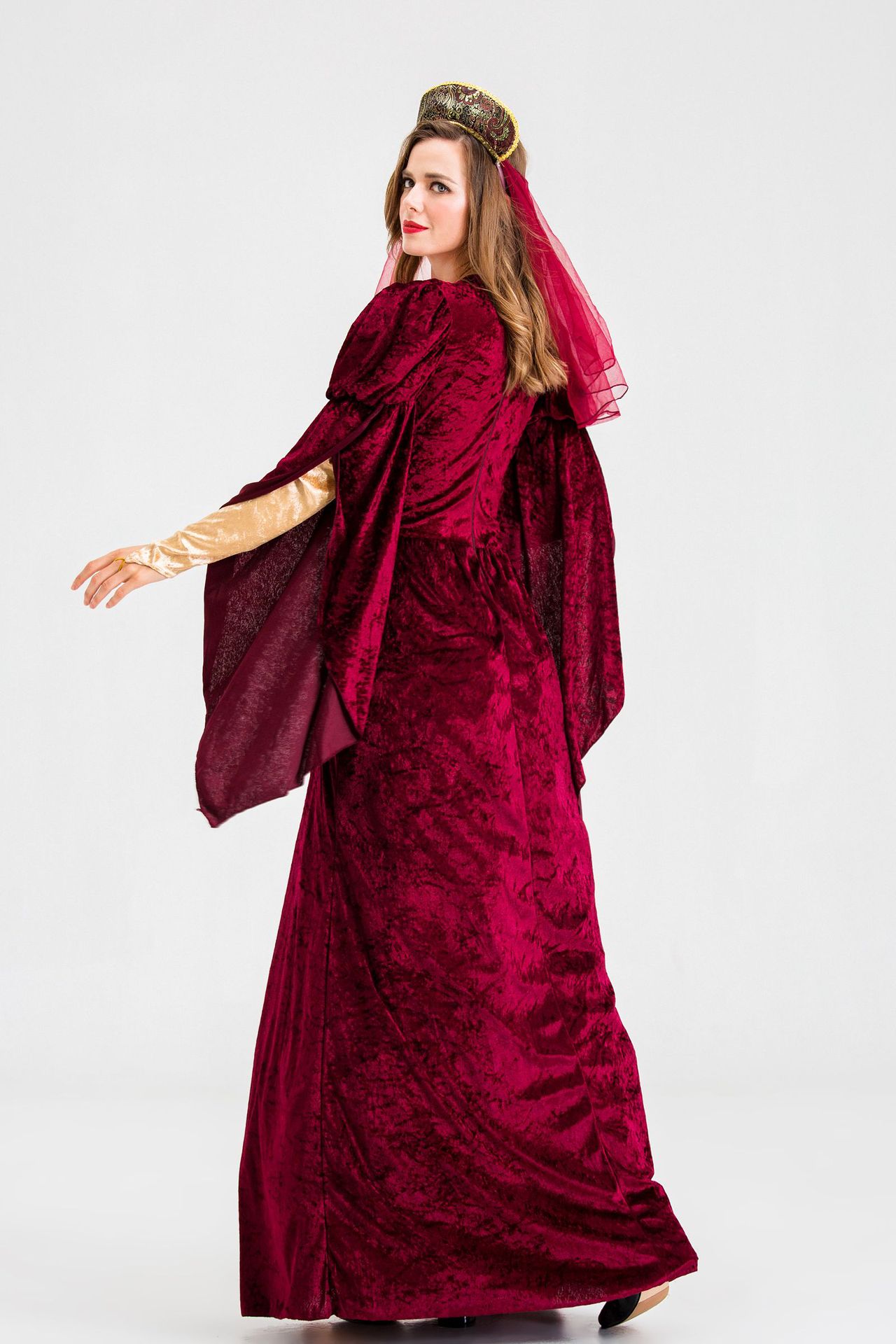 万圣节角色扮演中世纪复古宫廷长裙阿拉伯连衣裙古埃及艳后法老服