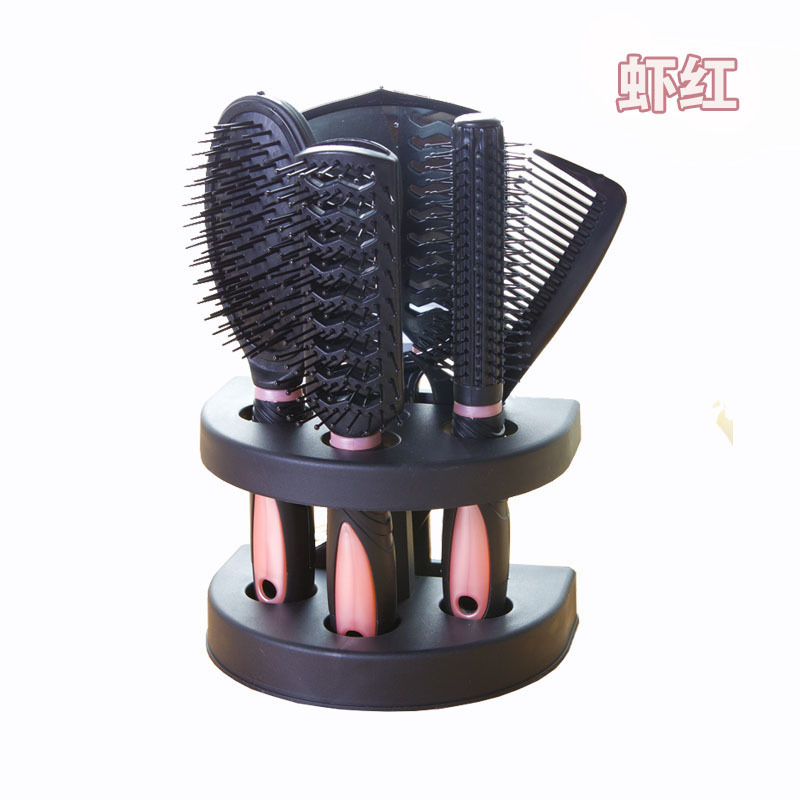 Mirror Comb Five-Piece Air Cushion Massage Reel Comb Hairdressing Comb Set Cross-Border Hot Selling Hot Sale