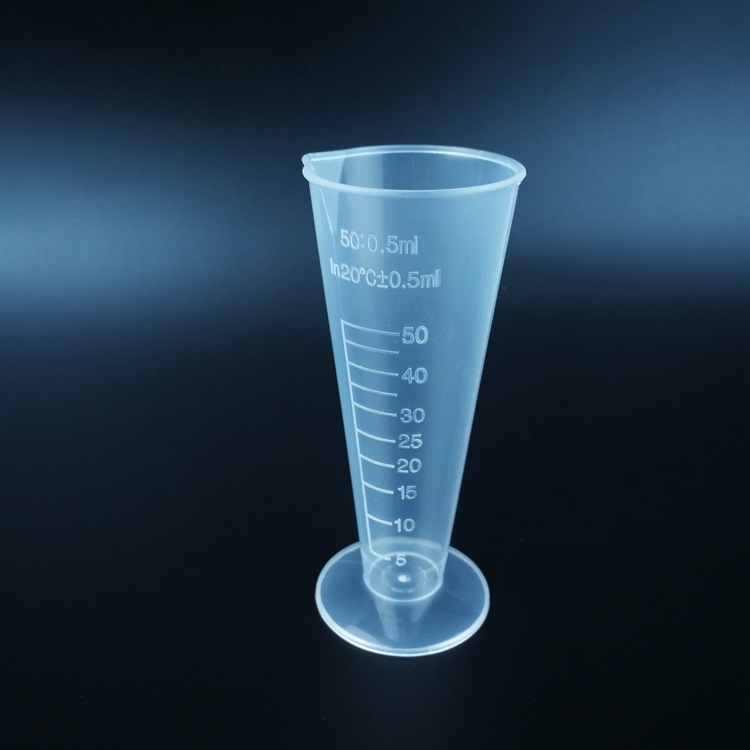 现货批发50ml 锥形量杯容量器 三角量杯加厚 带刻度50毫升量筒