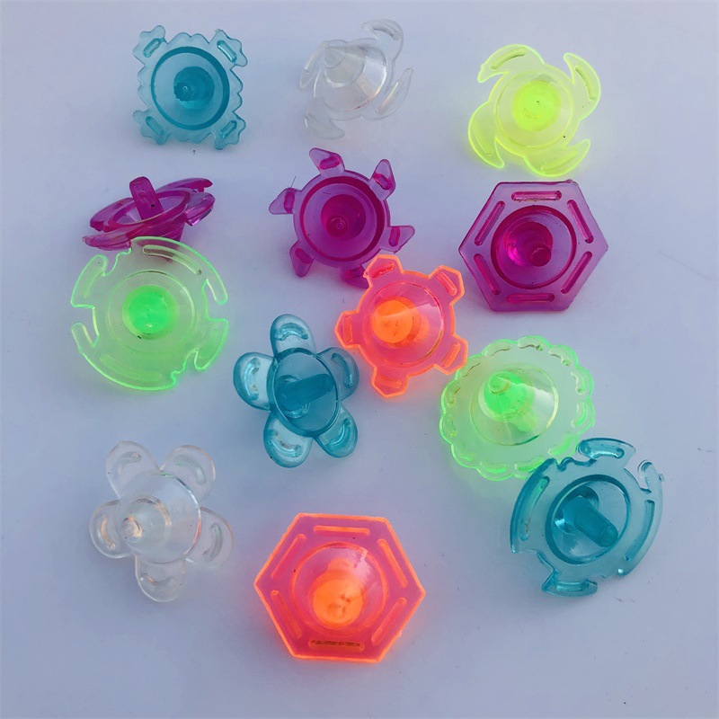 小号花边陀螺 透明手拧陀螺 塑料小陀螺彩色地转幼儿园小礼品奖品