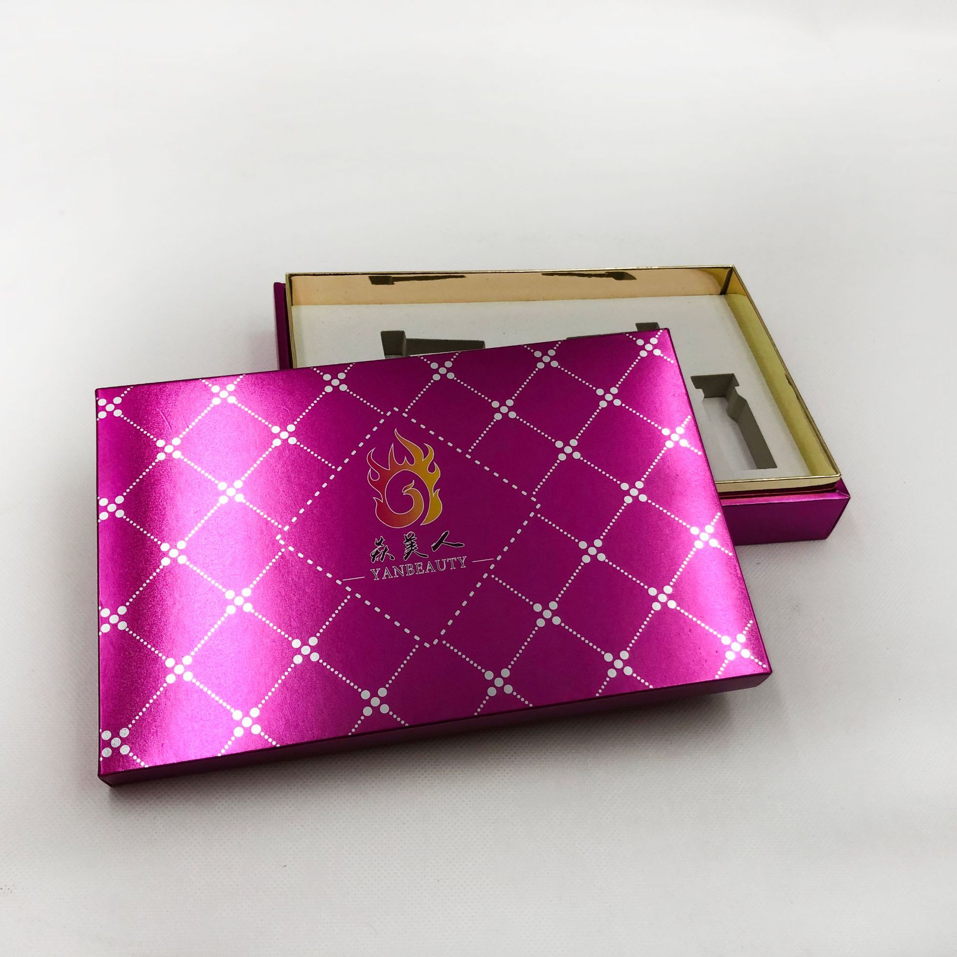 厂家定制高档批发面膜保健品化妆品金银卡纸翻盖天地盖礼盒手工盒