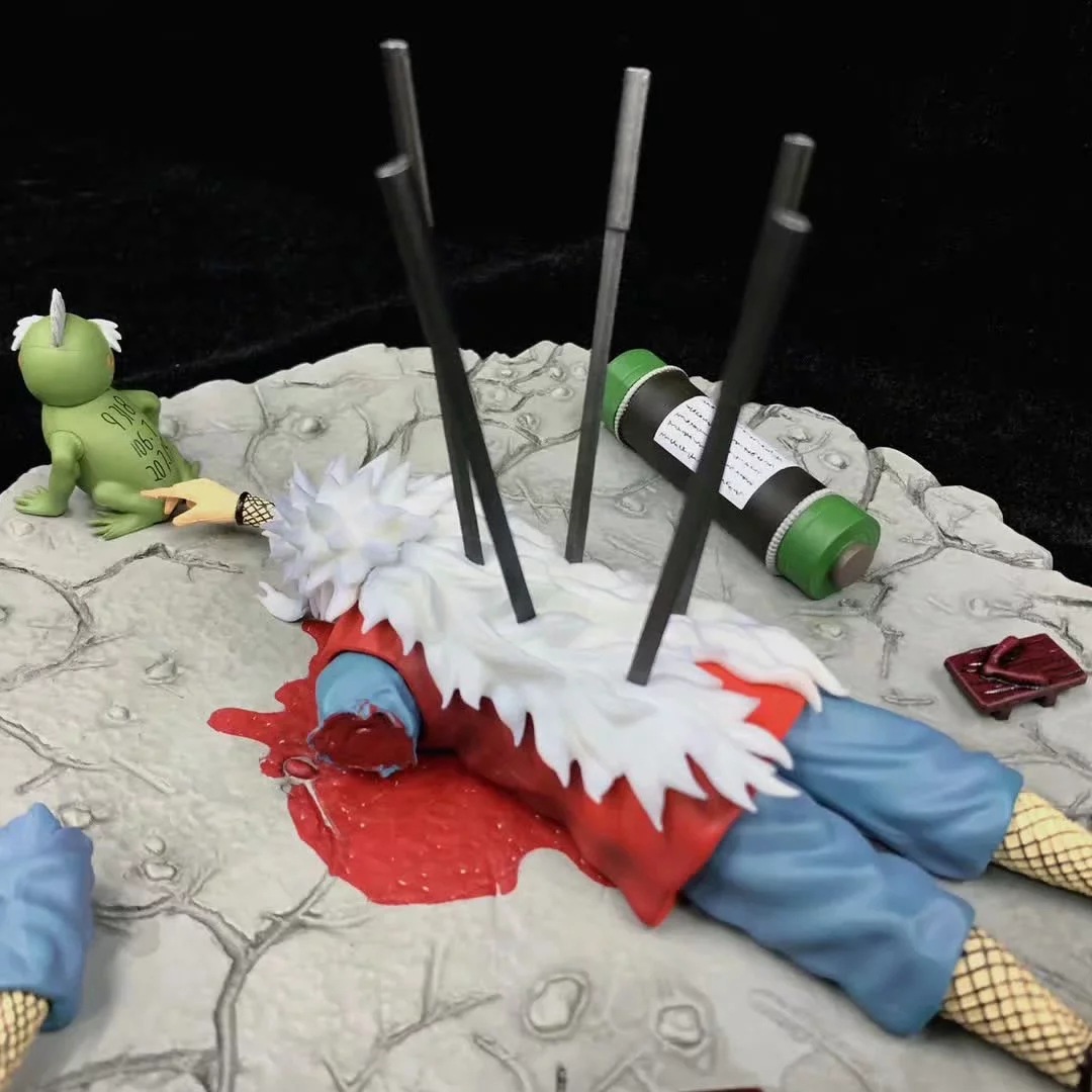 动漫手办批发 火影 自来也之死 gk 雕像 场景 模型盒装摆件