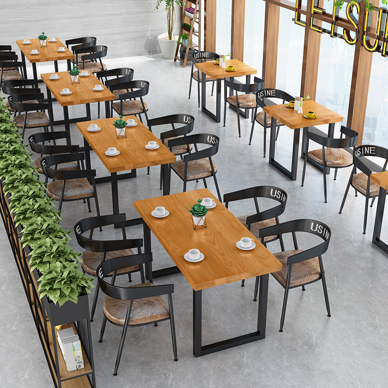 简约家用实木餐桌 餐厅饭店桌椅组合长方形6人饭桌商用餐桌椅批发