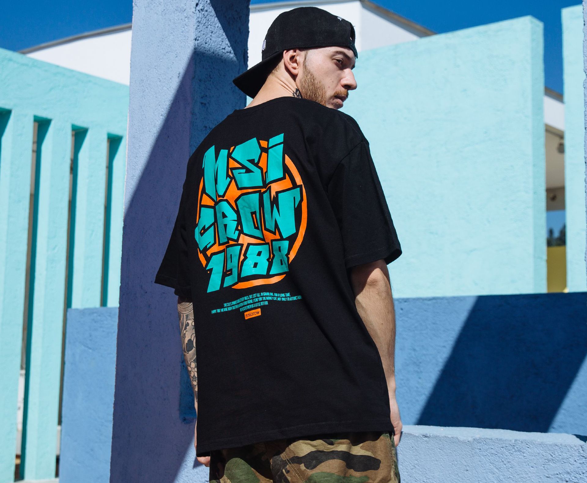 时尚男式短袖2019春夏新款 原创设计潮牌嘻哈宽松字母印花t恤男装